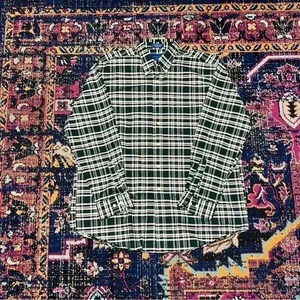 Towncraft Wrinkle Free Shirt Mens Large blue plaid button down long sleeve